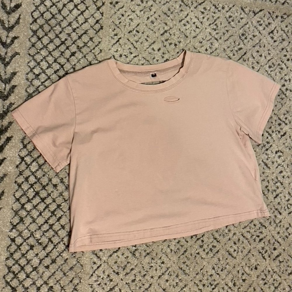 Cropped Distressed Tee